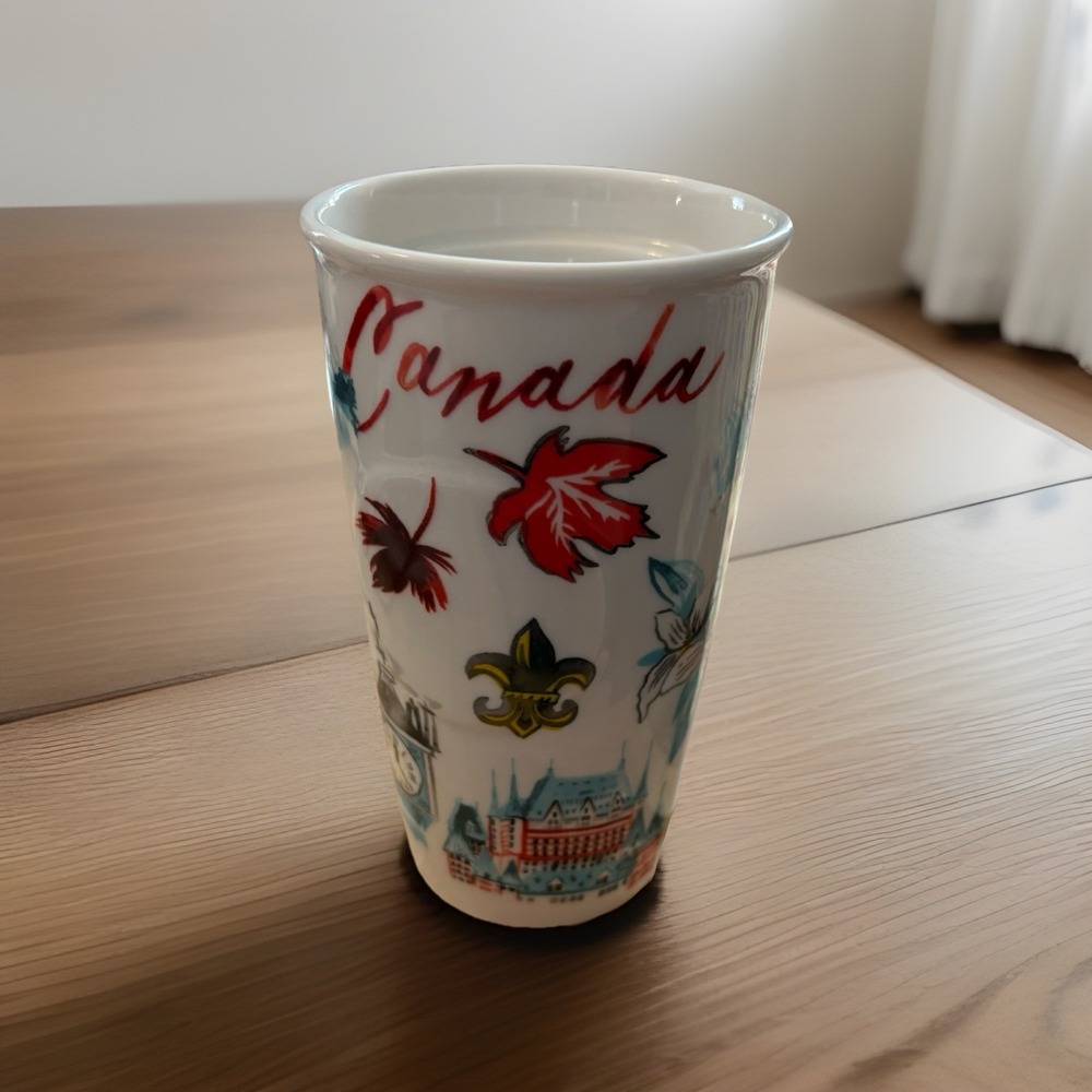 Starbucks Tumbler Mug Canada Ceramic Lidded Travel Cup No Lid 2015 Tourist